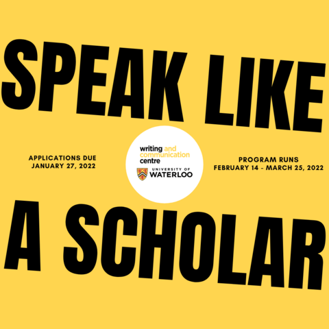 Speak like a Scholar Event Poster 