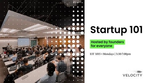 Startup 101 event poster