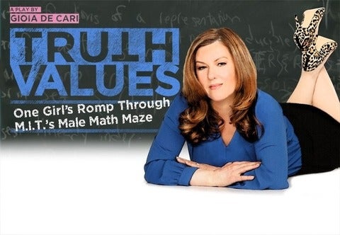 Truth Values: One Girl's Romp Through M.I.T.'s Male Math Maze banner with a person laying on their stomach