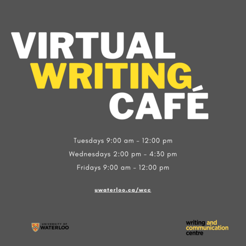 Virtual Writing Café event poster