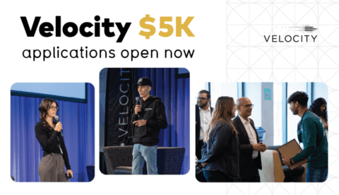 Velocity $5K banner featuring past students