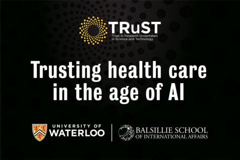 Banner saying "Trusting health care in the age of AI"