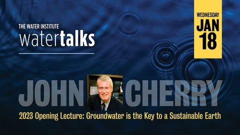 Watertalks event banner featuring John Cherry