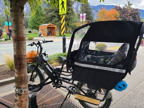 bike with child carrier attached