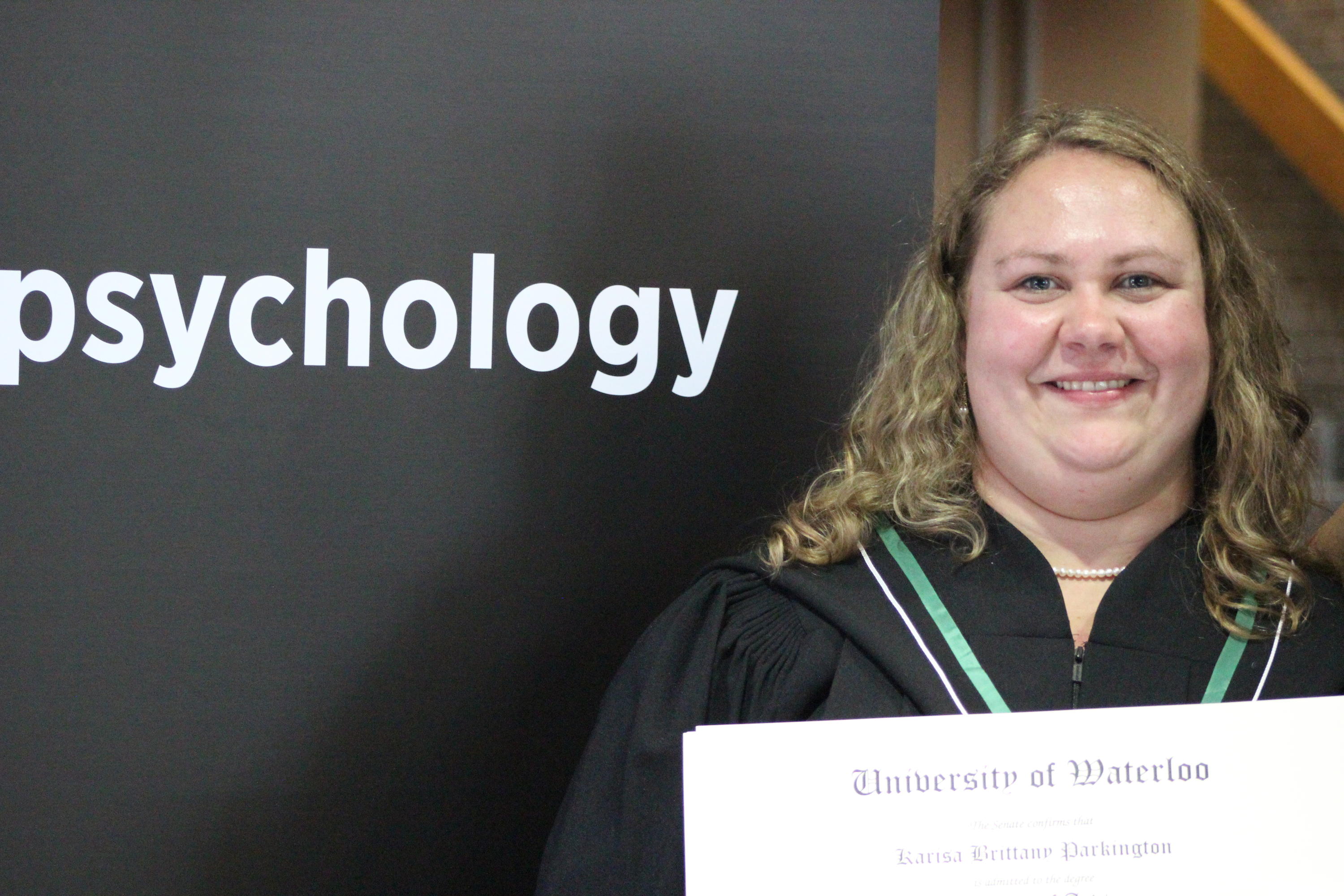 Karisa Parkington received her Master of Arts degree in the department of psychology.
