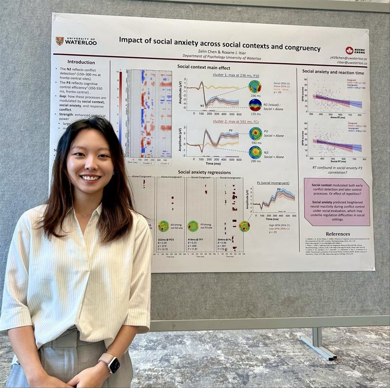 Zora standing at her poster