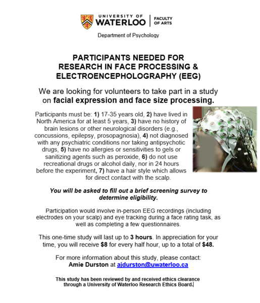 Poster for emotion expressions and face size