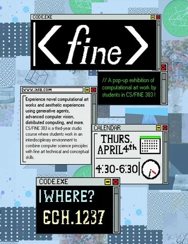 Poster for exhibit of artwork from the 2024 Computational Digital Art class.