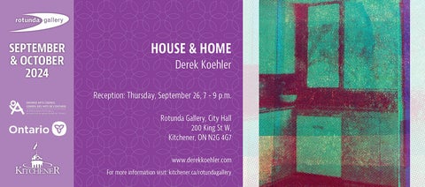 Announcement flyer to Derek Koehler's exhibition House & Home. 