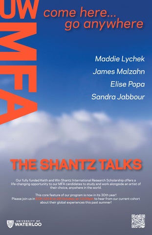 Poster for the 2025 Shantz Talks.  All poster text is in the event listing.