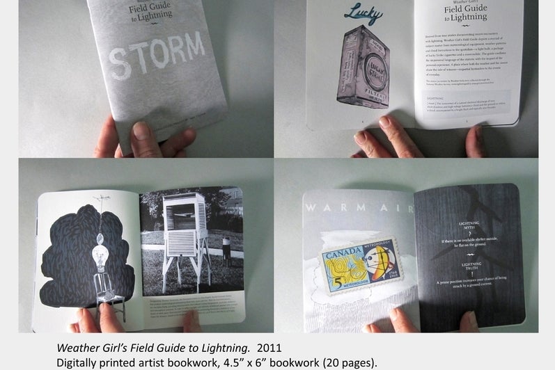 Artwork by Tara Cooper. Weather Girl’s Field Guide to Lightning. 2011, Digitally printed artist bookwork, 4.5” x 6” bookwork (20