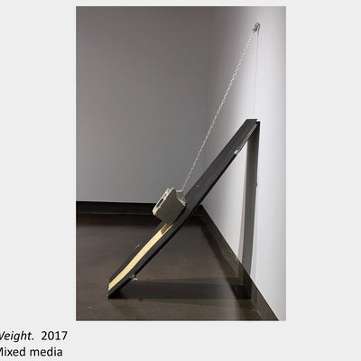 Artwork by Aaron MacLean. Weight, 2017, mixed media.