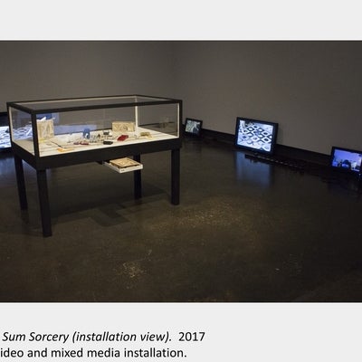 Artwork by Alexis Hildreth. 9 Sum Sorcery, 2017, video and mixed media installation.