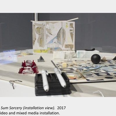 Artwork by Alexis Hildreth. 9 Sum Sorcery, 2017, video and mixed media installation.