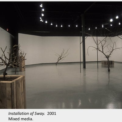 Artwork by Michael Ambedian. Installation of Sway. 2001. Mixed media.