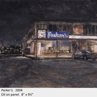 Artwork by Scott Anderson. Parker's. 2004. Oil on canvas. 8" x 9½"