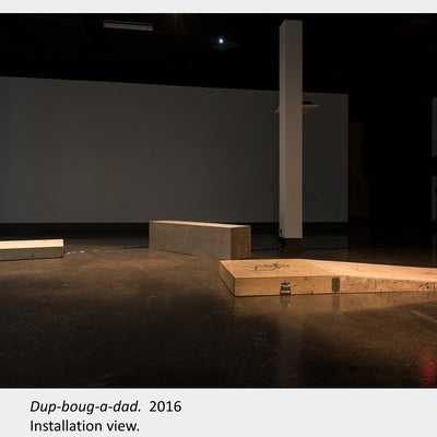 Aislinn Thomas' artwork Dup-boug-a-dad, 2016. installation view.