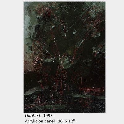 Artwork by Sonesay Bouphasiry. Untitled. 1997. Acrylic on panel. 16" x 12"