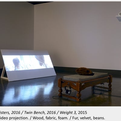 Marianne Burlew's artwork Sisters, 2016. Twin Bench, 2016. Weight 3, 2015.