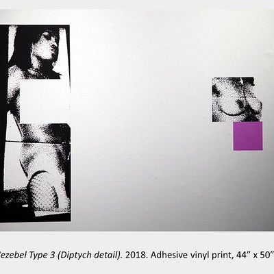Artwork by Karice Mitchell -  Jezebel Type 3 (Diptych detail). 2018. Adhesive vinyl print, 44” x 50”