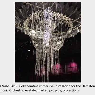 Artwork by Maria Sinmmons - Halcyon Daze. 2017. Collaborative immersive installation for the Hamilton Philharmonic Orchestra. 