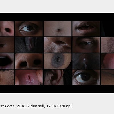 Artwork by Racquel Rowe - Partner Parts.  2018. Video still, 1280x1920 dpi