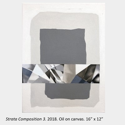 Artwork by Sara Pearson - Strata Composition 3. 2018. Oil on canvas. 16” x 12”