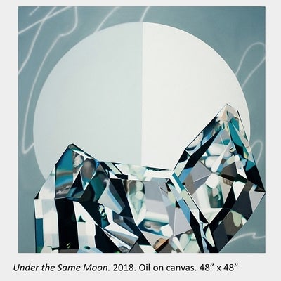 Artwork by Sara Pearson - Under the Same Moon. 2018. Oil on canvas. 48” x 48”