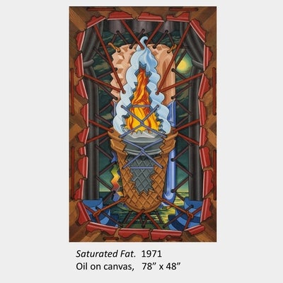 Artwork by Art Green. Saturated Fat. 1971. Oil on canvas. 78” x 48”