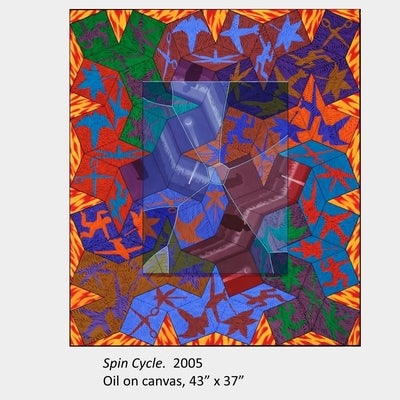 Artwork by Art Green. Spin Cycle. 2005. Oil on canvas. 43” x 37”
