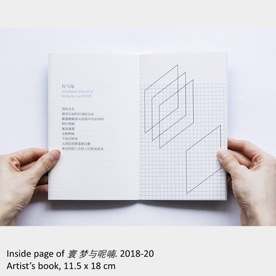 Brubey Hu's artwork "Inside page of 寰 梦与呢喃 ", 2018-2020, artist’s book, 11.5 x 18 cm