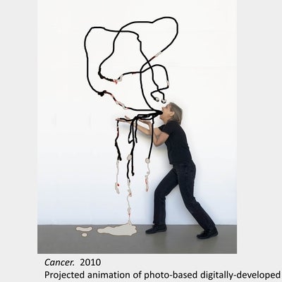Artwork by Dyan Marie. Cancer. 2010. Projected animation of photo-based digitally-developed images.
