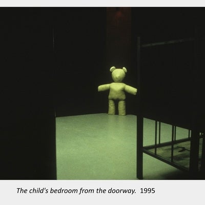 Artwork by Judith Mullett. The child's bedroom from the doorway. 1995.