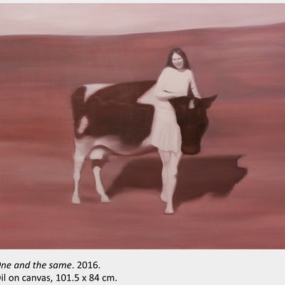 Veronica Murawski's artwork One and the same, 2016, oil on canvas, 101.5 x 84 cm.