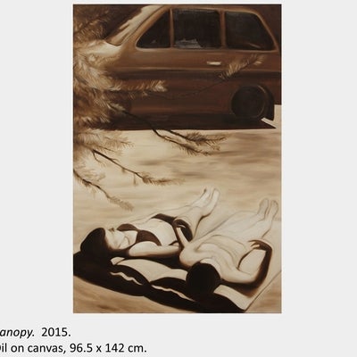 Veronica Murawski's artwork Canopy, 2015, oil on canvas, 96.5 x 142 cm