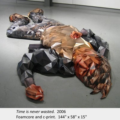 Artwork by Susy Oliveira. Time is never wasted. 2006. Foamcore and c-print. 144" x 58" x 15"