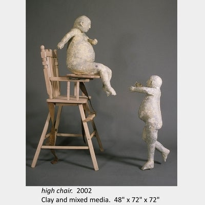 Artwork by Kasia Piech. high chair. 2002. Clay and mixed media. 48" x 72" x 72"