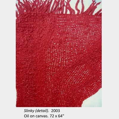Artwork by Sasha Pierce. Slinky (detail). 2003. Oil on canvas. 72" x 64"