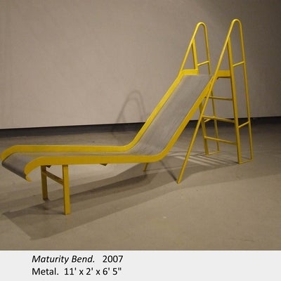 Artwork by Nathalie Quagliotto. Maturity Bend. 2007. Metal. 11' x 2' x 6' 5"