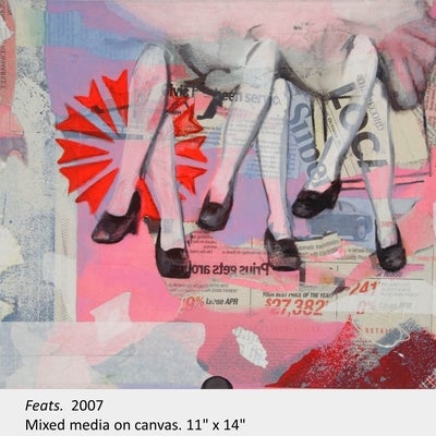 Artwork by Monika Raciborski. Feats. 2007. Mixed media on canvas. 11" x 14"