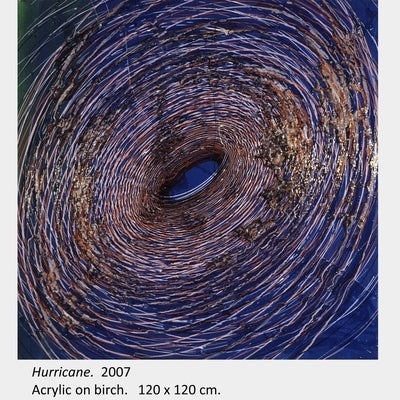 Artwork by Richard Rizzo. Hurricane. 2007. Acrylic on birch. 120 x 120 cm.
