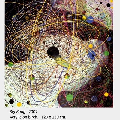 Artwork by Richard Rizzo. Big Bang. 2007. Acrylic on birch. 120 x 120 cm.