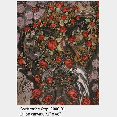Artwork by Scott Sawtell. Celebration Day. 2000-01. Oil on canvas. 72" x 48"
