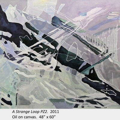 Artwork by Alison Shields. A Strange Loop PZ2. 2011. Oil on canvas. 48” x 60”