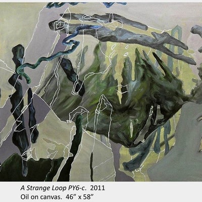 Artwork by Alison Shields. A Strange Loop PY6-c. 2011. Oil on canvas. 46” x 58”