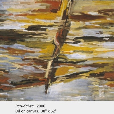 Artwork by Francois Xavier Saint-Pierre. Pari-dai-za. 2006. Oil on canvas. 38" x 62"