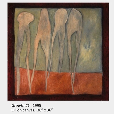 Artwork by Shawn Steffler. Growth #1. 1995. Oil on canvas. 36” x 36”