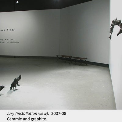 Artwork by Amy Switzer. Jury (installation view). 2007-08. Ceramic and graphite.