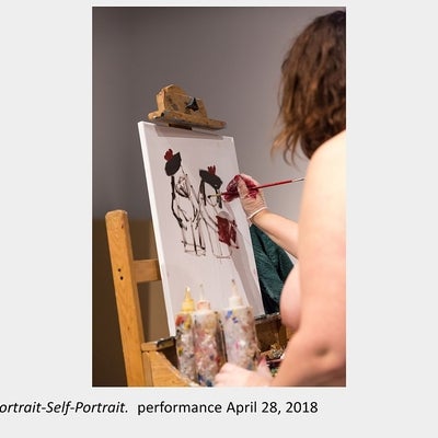 Artwork by Tess Martens. Portrait-Self-Portrait. Performance, April 28, 2018