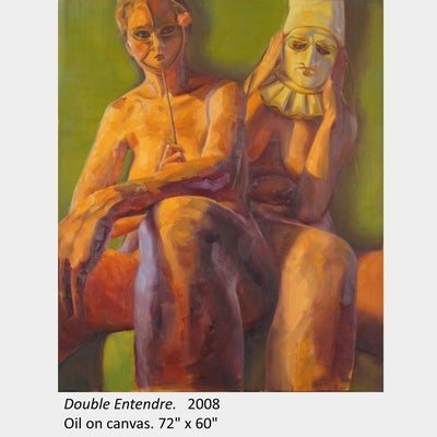 Artwork by Miranda Urbanski. Double Entendre. 2008. Oil on canvas. 72" x 60" 